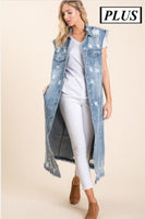 Short Sleeve Distressed Denim Jacket